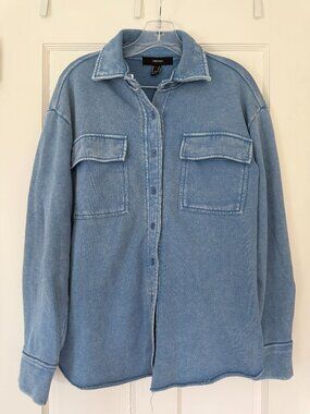 Button Down Chambray Sweatshirt